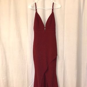 Red sparkly evening dress